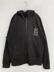 EXPECT パーカー L ブラック 裏起毛 バックプリント ブランドロゴ ジップアップ 長袖