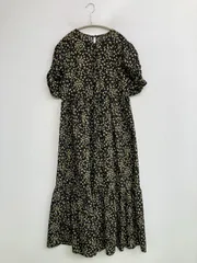 ViS ビス ワンピース F ブラック 花柄・ボタニカル柄 半袖 ロング・マキシ丈 ティアード