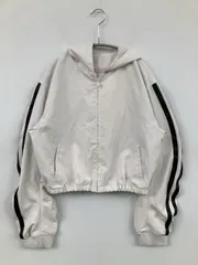 GYDA ジェイダ ブルゾン F ホワイト 無地 ライン柄 ショート丈 フードあり ジップアップ