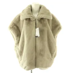 グレディブリリアン Gready Brilliant エコファー衿付きベスト ジップアップ 38 グレー /HK ■OS