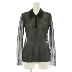 スナイデル SNIDEL 24AW シアーポロニット 長袖 F ブラック /MY ■OS