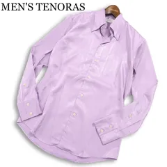 MEN'S TENORAS メンズティノラス 通年★ 長袖 光沢 ストライプ スリム シャツ 日本製 Sz.M メンズのサムネイル