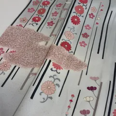 付下げ 友禅 花唐草の素敵な染め 裄65 紋無し 正絹 着物 MK-6366