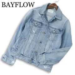 BAYFLOW ベイフロー 通年★ ストレッチ ダメージ加工 デニム ジャケット Gジャン Sz.3 メンズ