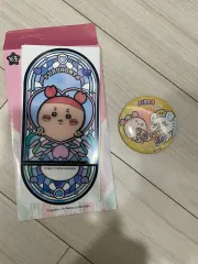 ちいかわショップ カニ ステンドグラス クリアカード モモンガ 缶バッジ