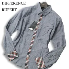 【新品 未使用】 DIFFERENCE RUPERT ルパート 長袖 シャンブレー ネップ チェック切替 ワーク シャツ 日本製 Sz.M メンズのサムネイル