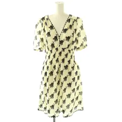 ヒステリックグラマー HYSTERIC GLAMOUR ネコ柄 半袖 ワンピース 膝丈 F アイボリー /HK ■OS