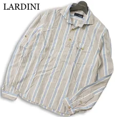 LARDINI ラルディーニ 春夏★ 長袖 ストライプ プルオーバー シャツ Sz.M メンズのサムネイル