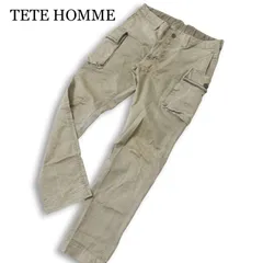 TETE HOMME テットオム 通年★ ストレッチ ヴィンテージ加工 ストレート カーゴ ワーク パンツ Sz.6 メンズのサムネイル