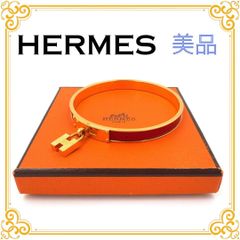 □美品□ HERMES エルメス ケリー バングル Hカデナ 赤 ゴールド
