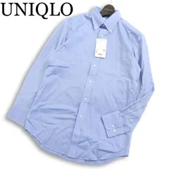【新品 未使用】 UNIQLO ユニクロ 通年 【スーパーノンアイロン シャツ レギュラーカラー 長袖 ボタンダウン】 Sz.M メンズ