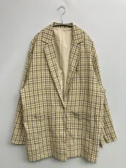 Kastane カスタネ テーラードジャケット F ベージュ コットン チェック柄 ミドル丈 フードなし シングル