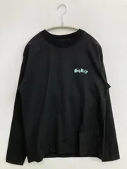 Sq Rey Tシャツ/カットソー M ブラック バックプリント ワンポイント 刺繍 ミドル丈 長袖 クルーネック(丸首)
