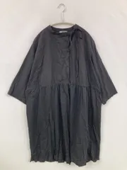 ZARA ザラ ワンピース USA L ブラック コットン 無地 リボン ショート・ミニ丈 半端袖 フレア