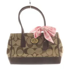 コーチ COACH ハンプトンズ ミディアム シグネチャー ハンドバッグ ショルダーバッグ ベージュ 茶 ブラウン 11557 /AN28