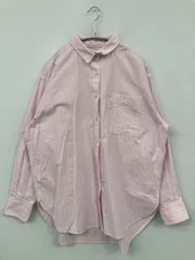 AMERICAN HOLIC アメリカンホリック シャツ/ブラウス M ピンク ストライプ柄 ロング丈 長袖 レギュラーカラー