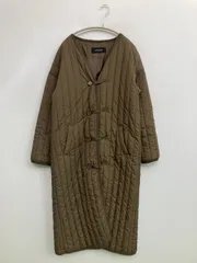 JEANASIS ジーナシス その他アウター F カーキ ナイロン 無地 キルティング ロング丈 ボタン留め