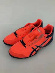 asics アシックス スニーカー 24.0 オレンジ ブランドロゴ 紐なし ローカット