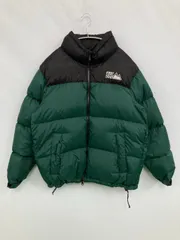 FIRST DOWN ファーストダウン ダウンジャケット/コート S グリーン 無地 ブランドロゴ ショート丈 フードなし ジップアップ
