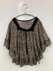 Pianissimo シャツ/ブラウス M ブラック コットン 花柄・ボタニカル柄 レース リボン その他総柄 ミドル丈 半端袖 ノーカラー