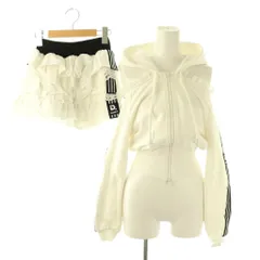 ダーリッチ Darich 25SS ガーリースポーティスウェットトップス スポーティラインフリルミニ スカート セットアップ F ホワイト /HK ■OS