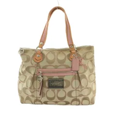 コーチ COACH POPPY シグネチャー トートバッグ キャンバス ベージュ ピンク F16289 /MI ■OS