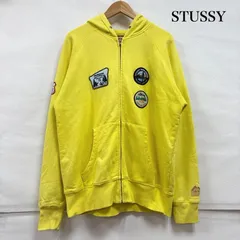 ステューシー 00s OLD オールド パッチ ワッペン ジップアップ フーディー パーカー 刺繍 ロゴ フルジップ サーマル スウェット メンズ L ISItems【USED】【古着】【中古】50157377