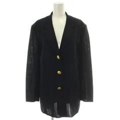 ロベルタディカメリーノ Roberta di Camerino テーラードジャケット 上着 40 紺 ネイビー 長袖 透かし編み 金ボタン /GGのサムネイル