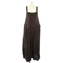 ヘブンリー HEAVENLY リネンジャンパースカート ワンピース ロング ノースリーブ 茶 /TK ■BM