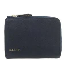 ポールスミス PAUL SMITH 小銭入れ コインケース パスケース L字ファスナー ロゴ レザー 紺 ネイビー /GV