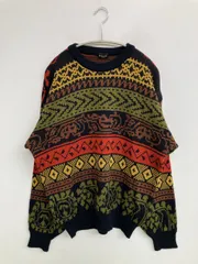 ニット/セーター L その他 ニット その他総柄 ミドル丈 長袖 クルーネック(丸首)