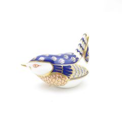 俊兼 トシカネ TOSHIKANE 有田焼 ブローチ 白 青 鳥 ヴィンテージ