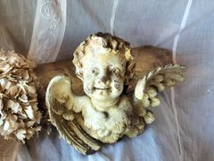 エンジェルウィング 木製 残欠 羽 ホワイトペイント 天使 フランス