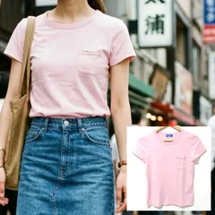 さり気ないブランドアピール【Burberry Blue label LONDON】バーバリーブルーレーベルロンドン 半袖 Tシャツ クルーネック コットン 綿100％ ノバチェック ピンク 桃色 薄紅 レディース サイズ38 M相当 /M44773jQ