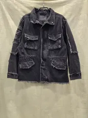 ザラ ZARA レディース ダメージ ブラックデニム グランジ バイカー ジャケット XS S