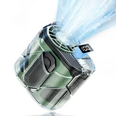 腰掛け扇風機 【2025-2026最強進化・1台5役】 ベルトファン 12000mAh大容量 最大20時間稼働 17000RPM超高速モーター 10段階風量調節 LED残量表示 300LMライト付 携帯扇風機 ウエストファン 静音 首掛け/卓上/手持ち 工事e