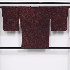 道行コート 袷 身丈79cm 裄丈63cm 正絹 Aランク セミフォーマル Sサイズ 創作柄 抽象的 個性的 紫系 RP 1237-10631