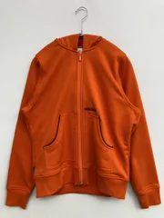 adidas アディダス パーカー M オレンジ 無地 ブランドロゴ ジップアップ 長袖