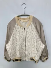 w closet ダブルクローゼット ブルゾン F ベージュ ナイロン レース ショート丈 フードなし ジップアップ