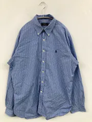 Polo Ralph Lauren ポロラルフローレン シャツ/ブラウス 17/43 ブルー コットン ストライプ柄 ワンポイント ブランドロゴ ミドル丈 長袖 ボタンダウン レギュラーカラー