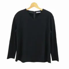 セオリーリュクス カットソー シャツ トップス 長袖 プルオーバー 日本製 レディース 38サイズ ブラック theory luxe 【中古】