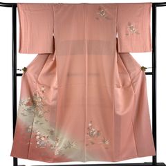 訪問着 京加賀友禅 刺繍 菊花 蝶 葦 着物 042k d - メルカリ
