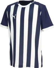 プーマ PUMA サッカー TEAMLIGA26 ストライプ ゲームシャツ メンズ 男性 Tシャツ トップス 軽量 耐久性 吸水速乾 ドライ 半袖 部活 クラブ活動 サークル 筋トレ  707344 06 PUMANAVY