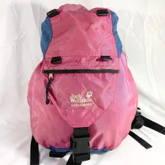 【希少】西ドイツ製 ジャックウルフスキン リュック ピンク 青 90s 旧タグ 訳ありのサムネイル