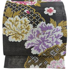 袋帯 牡丹 唐花 蝶 グラデーション 金糸 着物 122b d ms - メルカリ