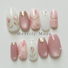 No.97 くすみ　ピンク　マグネット　フラワー　春　バラ　ニュアンス　ネイル No.97 くすみ ピンク マグネット フラワー 春 バラ ニュアンス ネイル