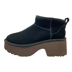 UGG(アグ) ショートブーツ JAPAN 25 レディース クラシック ウルトラ ミニ ニュー ハイツ 1158311 黒×ダークブラウン ムートンのサムネイル