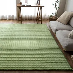 サヤンサヤン あらえる もこもこ 高級 キルト ルオント 190x190 2畳 リーフ グリーン