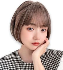 ブライトララ 部分手植え ミストバング ショート アッシュベージュ
