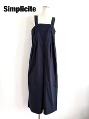 【2024年製】Simplicite　シンプリシテェ　サロペットパンツ　F（フリー）　濃紺　大人　シンプル　お出掛け　送料込み　6466269